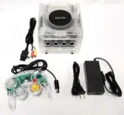 Nintendo GameCube Translucent CLEAR Game Console Controller System Bundle