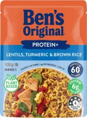 Ben’S Original Protein+ Lentils, Turmeric and Brown Rice 180 G, Case of 6
