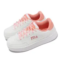 在飛比找momo購物網優惠-【FILA】休閒鞋 Court Trend 女鞋 白 粉紅 