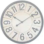 Willow & Silk MDF 60 cm Grey Scandi Round Large Numeral Wall Clock/Home Decor