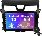 Android 13 Car Radio for 2+32G Nissan Altima 2013-2015 10.1'' 1280 * 720 Touchscreen Car Stereo with Carplay Android Auto Backup Camera Mirror Link GPS Navigation WiFi 6 Bluetooth 5.4 SWC