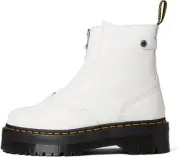 Dr. Martens JETTA Zip Sendal White Leather Platform Boots UK 5 Womens US 7 NEW