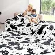 Fleece King Size Blankets for Bed Black and White Lightweight Large Soft Bed Blanket Decorative Fuzzy King Blanket for All Season 108x90 Inches