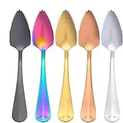 Cooking Spoon Set, Stainless Steel Grapefruit Spoon, Kitchen Cooking Silverware Slotted Spoon for Kiwi, Dessert, Citrus Fruit