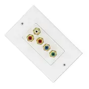 Budget RCA Component RGB Video & Stereo Audio Cable Wall Plate Wallplate DIY