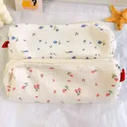 Floral Print Fabric Pencil Case Blue - One Size