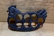 Cast Iron Chicken Egg Holder Trivet Farmhouse Kitchen Rustic Decor 0184-0731B