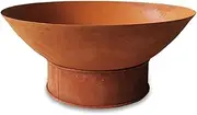 Greenlife Outdoor Fire Pit Cast Iron 600mm Deep Dish Bowl - Rust Patina