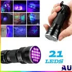 UV Ultra Violet Mini Torch Light Lamp Aluminum Blacklight Ink Flashlight 21 LED