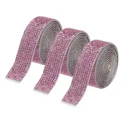 3Roll 3 Yards 18mm Diamond Ribbon Dark Pink