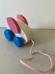 Wooden Toys-Bunny Hop-Along Pulls for Children - Natural- Made in USA