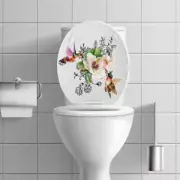 Self-adhesive Toilet Sticker Flower Bird Wallpaper Art Wall Sticker Dormitory