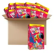 Kellogg's Froot Loops Breakfast Cereal Fruit Flavored Breakfast Snacks with V...