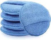 5 Pcs Wax Applicator Pads - 12.5cm/4.92in - Car Polishing Pads with Finger Pockets, Car Wash Buffing Kit for Car Cleaning and Fine Polishing