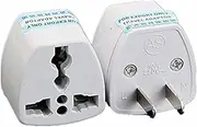 2 Pack UAE25010AK High Performance Universal UK/EU/AU to US Adapter Travel Power Plug Adapter Converters