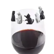 Glass Recognizer Creative Silica Gel Label Red Wine Cup And Rea Cup Pendant New