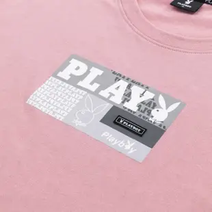 【PLAYBOY】對稱撞色印花上衣(粉色)
