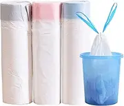 3 Rolls 15L Bin Bags Bin Liners Drawstring Rubbish Bags , Small Bin Bags Degradable Trash Bags Unscented Indoor Garbage Bags for Bedroom Kitchen Office （45x50cm, 15L）