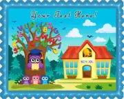 Tree with Stylized School Owl - Edible Cake Topper or Cupcake Topper