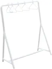 1/12 Scale Miniature Clothing Rack with Hangers for Dollhouse Decor, White