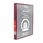 BAZIC 1/2" Burgundy 3-Ring View Binder w/ 2-Pockets