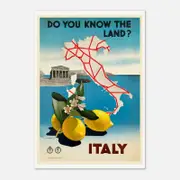 Galrie Italy Vintage Travel Print-Discover the Enchanting Landscapes of Italy Art Décor, Poster Only, A1 60 x 84cm (23 x 33inch)