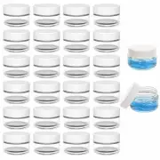 24 Clear Small Cosmetic Jars Sample Size Empty Round Travel Cream Container Lids