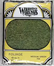 Woodland Scenics F52 N/HO Foliage Medium Green Train Scenery - Light Weight