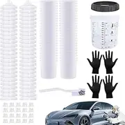 Paint Spray Cup Liners - Paint Sprayer Liners and Lid System,Include 50 Cup Liners, 50 Lids, 20 Plugs, 1 Hard Cup for Automotive Commercial Coatings