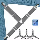 Bed Sheet Fasteners,Easy to Install Bed Sheet Holder Straps,Sheet Clips (4 pcs)