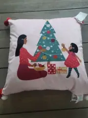 ISAAC MIZRAHI feather filled Pink throw pillow tree decorating MOM & CHILD 20"