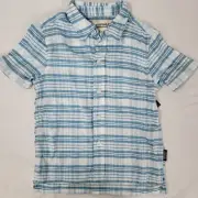 Buffalo David Bitton Toddler Boy Button Up Short Sleeve Shirt Blue Plaid 3T NEW
