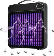 Electric Zapper,Waterproof Electric Fly Eliminator - Wall-Mounted Rechargeable Light Control Catcher for Moth Gnat Indoor Outdoor Patio Garden Camping