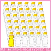10X Plastic Empty Honey Bear Bottle Squeeze Bear Cup Flip Top Lid Jar Storing