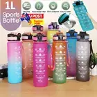 1L Sports Water Bottle Gym Travel Drinking Leakproof Bottle with Straw Bpa Free