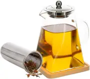 Square Borosilicate Glass Teapot with Removable Infuser