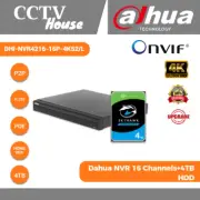 Dahua DHI-NVR4216-16P-4KS2/L NVR 16 Channels+4TB HDD