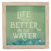 Beach Themed Sand & Sea Glass Shadow Box Life is Better on the Water