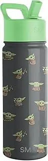 Simple Modern Star Wars Baby Yoda Grogu Water Bottle for Kids | Reusable Cup with Straw Lid Insulated Stainless SteelTumbler Gifts for Toddlers Girls Boys | Summit Collection | 18oz Grogu Force Strong