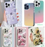 F Iphone 16 15 Pro Max 14 13 12 11 Shockproof Flower Cute Iridescent Case Cover
