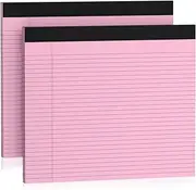2 Pcs Note Pads 11" x 9.5" Legal Pads College Ruled Notepad Micro Perforated Writing Pads Pink Lined Paper 80GSM College Ruled Paper Pad of Paper 30 Sheets Notebook for School, To-Do Lists, Office