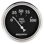 Auto Meter 1727 Old Tyme Black Oil Pressure Gauge 2 1/16" Short Sweep