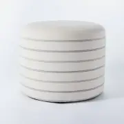 Threshold designed w/Studio McGee Round Cube Ottoman Living Room Bedroom White