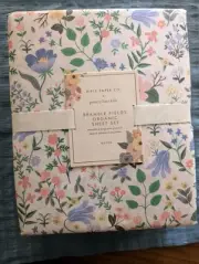POTTERY BARN KIDS Rifle Paper Co. Bramble Fields Cream Sheet Set-Queen-NWT