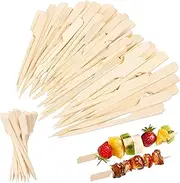 3.5" Inch Bamboo Skewers for Appetizers,100Pcs Bamboo Paddle Picks,Wooden Appetizer Skewers for Fruit Kabobs,Wide Flat Paddle Bamboo Wood Picks for Cocktail,Barbecue Snacks,Fondue,Marshmallow