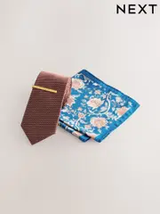 Orange Tie and Pocket Square Set (AF7714) | $33