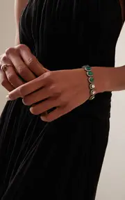 [Amrapali] One-of-a-Kind Rajasthan 18K Yellow Gold Emerald, Diamond Bracelet
