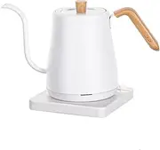 Gooseneck Electric Kettle, 0.8L Pour Over Coffee and Tea Pot, 304 Stainless Steel Water Kettle, 1000W Fast Heating, Boil Dry Protection, Automatic Shut Off, White