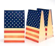 24 Pack Luminary Bags American Flags Moisture-Proof Paper Candle Bags, 4th of Ju