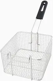 Ragyzity Chip Frying Basket with Handle, Stainless Steel Deep Fat Fryer Basket, Fish Frying Chip Frying Fry Serving Basket, Deep Fryer Basket Food Strainer Wire Chip Strainer Food Presentation Basket